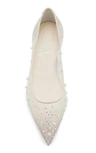 Christian Louboutin Miss Z Embellished Mesh Flat Pumps | Thumbnail 3 Christian Louboutin Miss Z Embellished Mesh Flat Pumps | Thumbnail 3