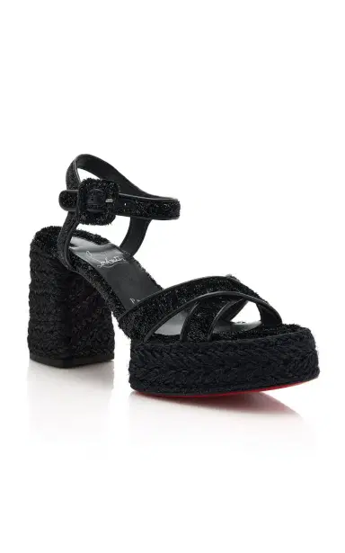Christian Louboutin Calakala 85mm Velvet-Trimmed Heeled Sandals | Thumbnail 4 Christian Louboutin Calakala 85mm Velvet-Trimmed Heeled Sandals | Thumbnail 4