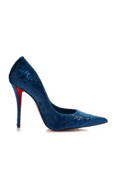 Christian Louboutin Exclusive Miss Z 100mm Velvet-Effect Leather Pumps | Thumbnail 1 Christian Louboutin Exclusive Miss Z 100mm Velvet-Effect Leather Pumps | Thumbnail 1