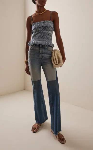 Etro Ruffled Knit Cropped Top | Thumbnail 2 Etro Ruffled Knit Cropped Top | Thumbnail 2