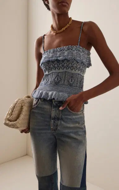 Etro Ruffled Knit Cropped Top | Thumbnail 3 Etro Ruffled Knit Cropped Top | Thumbnail 3