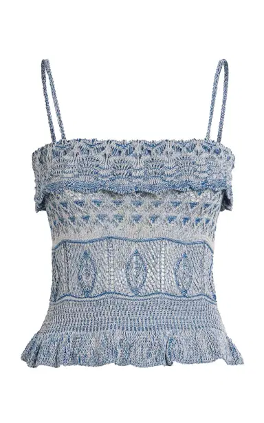 Etro Ruffled Knit Cropped Top | Thumbnail 1 Etro Ruffled Knit Cropped Top | Thumbnail 1