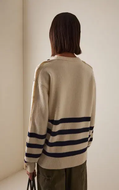 JW Anderson Button-Sleeve Breton Wool Sweater | Thumbnail 4 JW Anderson Button-Sleeve Breton Wool Sweater | Thumbnail 4