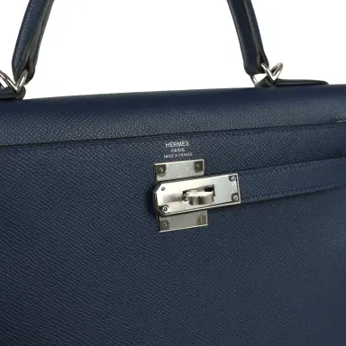 HERMÈS Hermes Kelly Sellier 28 Bleu Navy Epsom Palladium Hardware | Thumbnail 7 HERMÈS Hermes Kelly Sellier 28 Bleu Navy Epsom Palladium Hardware | Thumbnail 7
