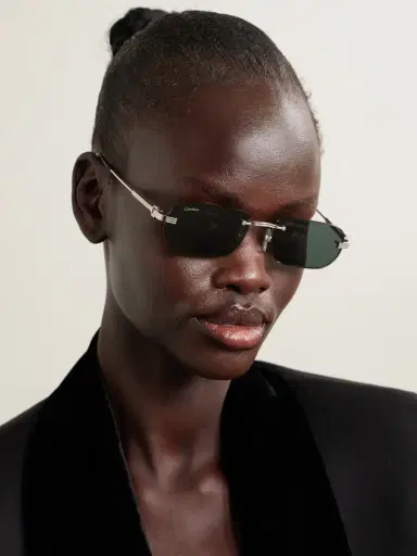 Cartier Eyewear Première De Cartier Rimless Rectangular-frame Silver-tone Sunglasses | Thumbnail 2 Cartier Eyewear Première De Cartier Rimless Rectangular-frame Silver-tone Sunglasses | Thumbnail 2