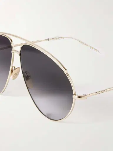 Gucci Eyewear Fashion Show Aviator-style Gold-tone Sunglasses | Thumbnail 4 Gucci Eyewear Fashion Show Aviator-style Gold-tone Sunglasses | Thumbnail 4