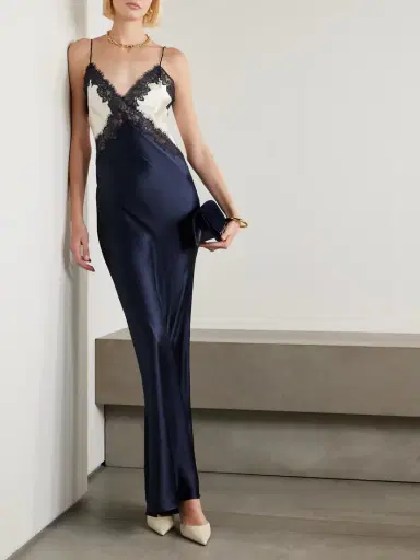 Rebecca Vallance Aumoe Lace-trimmed Silk-satin Gown | Thumbnail 2 Rebecca Vallance Aumoe Lace-trimmed Silk-satin Gown | Thumbnail 2