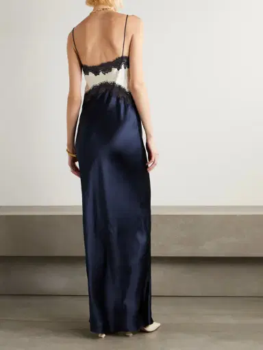 Rebecca Vallance Aumoe Lace-trimmed Silk-satin Gown | Thumbnail 3 Rebecca Vallance Aumoe Lace-trimmed Silk-satin Gown | Thumbnail 3