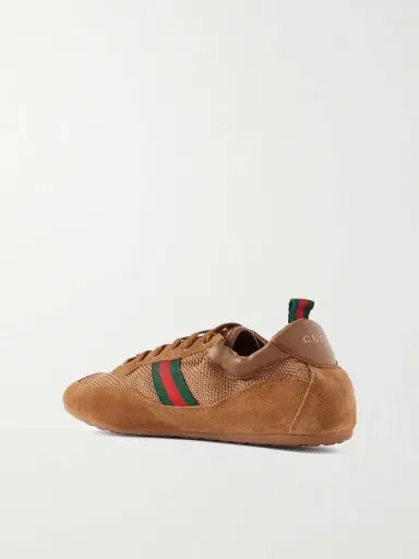 Gucci Shift Webbing And Leather-trimmed Mesh And Suede Sneakers | Thumbnail 3 Gucci Shift Webbing And Leather-trimmed Mesh And Suede Sneakers | Thumbnail 3