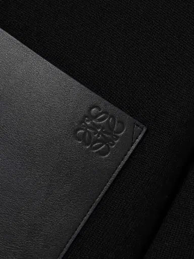 Loewe Leather-trimmed Wool-blend Hoodie | Thumbnail 5 Loewe Leather-trimmed Wool-blend Hoodie | Thumbnail 5