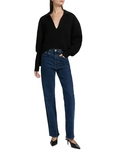 A.L.C. Women's Timmy Curved Sweater - Black | Thumbnail 2 A.L.C. Women's Timmy Curved Sweater - Black | Thumbnail 2