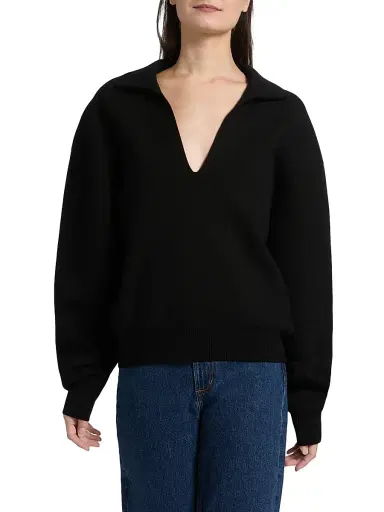 A.L.C. Women's Timmy Curved Sweater - Black | Thumbnail 3 A.L.C. Women's Timmy Curved Sweater - Black | Thumbnail 3