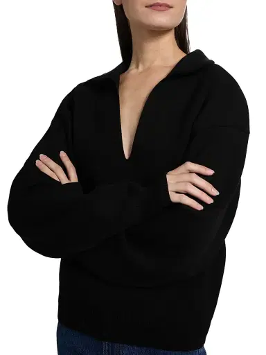 A.L.C. Women's Timmy Curved Sweater - Black | Thumbnail 6 A.L.C. Women's Timmy Curved Sweater - Black | Thumbnail 6