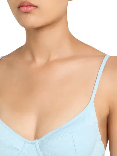 Simkhai Women's Demi Bustier One-Piece Swimsuit - Blue - Size XS | Thumbnail 4 Simkhai Women's Demi Bustier One-Piece Swimsuit - Blue - Size XS | Thumbnail 4