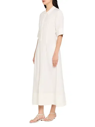 SIMKHAI Women's Claudine Linen-Blend Midi-Shirtdress - White | Thumbnail 3 SIMKHAI Women's Claudine Linen-Blend Midi-Shirtdress - White | Thumbnail 3