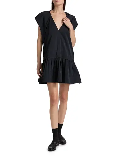 A.L.C. Women's Ember Faille Drop-Waist Minidress - Navy | Thumbnail 2 A.L.C. Women's Ember Faille Drop-Waist Minidress - Navy | Thumbnail 2