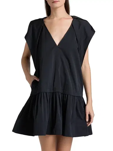A.L.C. Women's Ember Faille Drop-Waist Minidress - Navy | Thumbnail 3 A.L.C. Women's Ember Faille Drop-Waist Minidress - Navy | Thumbnail 3