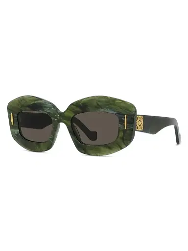 Loewe Women's Chunky Anagram 49MM Rectangular Sunglasses - Green | Thumbnail 2 Loewe Women's Chunky Anagram 49MM Rectangular Sunglasses - Green | Thumbnail 2