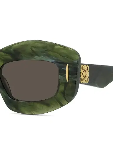 Loewe Women's Chunky Anagram 49MM Rectangular Sunglasses - Green | Thumbnail 3 Loewe Women's Chunky Anagram 49MM Rectangular Sunglasses - Green | Thumbnail 3