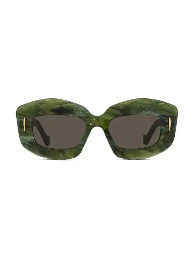 Loewe Women's Chunky Anagram 49MM Rectangular Sunglasses - Green | Thumbnail 1 Loewe Women's Chunky Anagram 49MM Rectangular Sunglasses - Green | Thumbnail 1