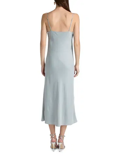 A.L.C. Women's Odette Feathered Crepe Midi-Dress - Slate Blue | Thumbnail 5 A.L.C. Women's Odette Feathered Crepe Midi-Dress - Slate Blue | Thumbnail 5