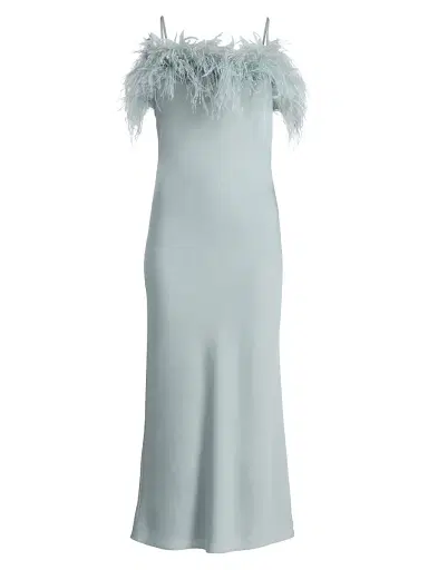 A.L.C. Women's Odette Feathered Crepe Midi-Dress - Slate Blue | Thumbnail 1 A.L.C. Women's Odette Feathered Crepe Midi-Dress - Slate Blue | Thumbnail 1