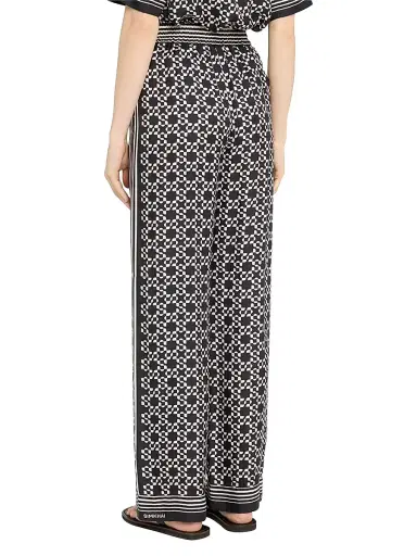 SIMKHAI Women's Zuna Geometric Straight-Leg Satin Pants - Black | Thumbnail 4 SIMKHAI Women's Zuna Geometric Straight-Leg Satin Pants - Black | Thumbnail 4