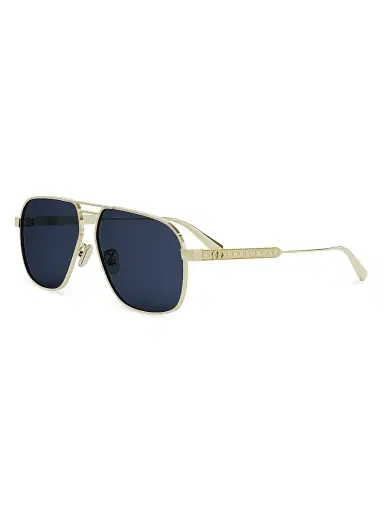 Dior Women's Cannage A3U 58MM Aviator Sunglasses - Shiny Gold Blue | Thumbnail 1 Dior Women's Cannage A3U 58MM Aviator Sunglasses - Shiny Gold Blue | Thumbnail 1