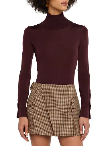 A.L.C. Women's Elyse Turtleneck Top - Dark Purple | Thumbnail 2 A.L.C. Women's Elyse Turtleneck Top - Dark Purple | Thumbnail 2