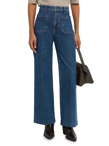 Frame Women's The Refined Stretch Patch-Pocket Wide Jeans | Thumbnail 3 Frame Women's The Refined Stretch Patch-Pocket Wide Jeans | Thumbnail 3