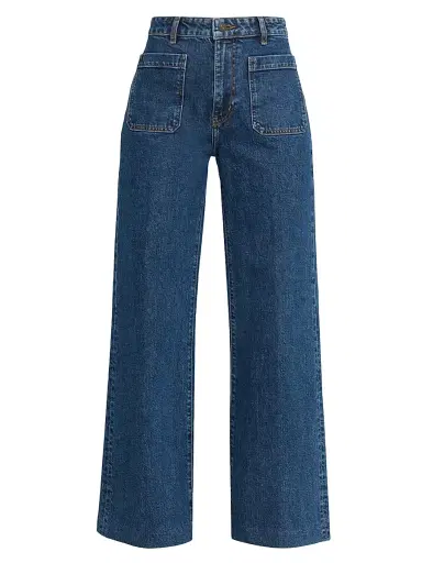 Frame Women's The Refined Stretch Patch-Pocket Wide Jeans | Thumbnail 1 Frame Women's The Refined Stretch Patch-Pocket Wide Jeans | Thumbnail 1