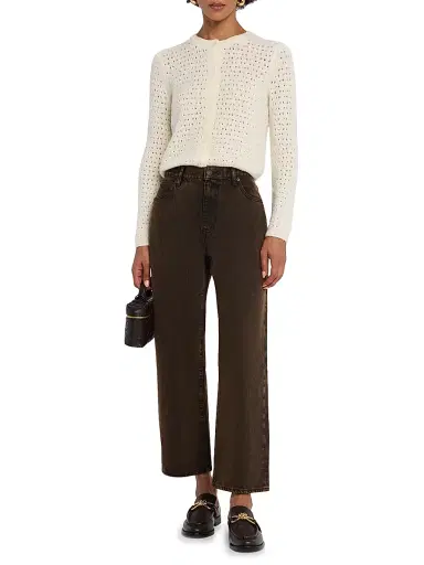 Frame Women's The Hang Mid-Rise Wide-Leg Cropped Jeans - Brown - Size 29 | Thumbnail 2 Frame Women's The Hang Mid-Rise Wide-Leg Cropped Jeans - Brown - Size 29 | Thumbnail 2