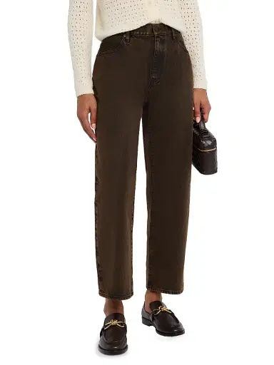 Frame Women's The Hang Mid-Rise Wide-Leg Cropped Jeans - Brown - Size 29 | Thumbnail 3 Frame Women's The Hang Mid-Rise Wide-Leg Cropped Jeans - Brown - Size 29 | Thumbnail 3