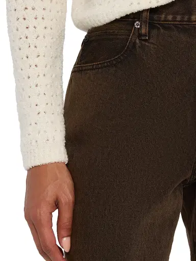 Frame Women's The Hang Mid-Rise Wide-Leg Cropped Jeans - Brown - Size 29 | Thumbnail 5 Frame Women's The Hang Mid-Rise Wide-Leg Cropped Jeans - Brown - Size 29 | Thumbnail 5