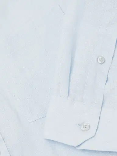 Vince Men's Linen Button-Front Shirt - Glacier | Thumbnail 6 Vince Men's Linen Button-Front Shirt - Glacier | Thumbnail 6