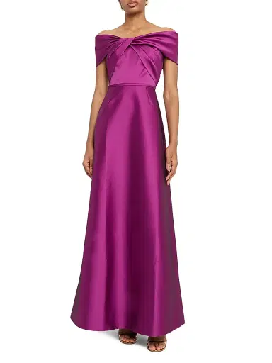 Teri Jon by Rickie Freeman Women's Mikado Off-The-Shoulder Gown | Thumbnail 2 Teri Jon by Rickie Freeman Women's Mikado Off-The-Shoulder Gown | Thumbnail 2