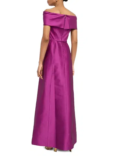 Teri Jon by Rickie Freeman Women's Mikado Off-The-Shoulder Gown | Thumbnail 4 Teri Jon by Rickie Freeman Women's Mikado Off-The-Shoulder Gown | Thumbnail 4