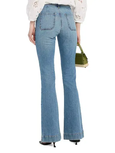 Ramy Brook Women's Cindy High-Rise Flare Jeans - Blue | Thumbnail 4 Ramy Brook Women's Cindy High-Rise Flare Jeans - Blue | Thumbnail 4