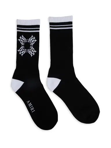 Amiri Men's Ma Quad Socks - Black White | Thumbnail 1 Amiri Men's Ma Quad Socks - Black White | Thumbnail 1