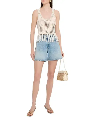 Generation Love Women's Ginger Embellished Crochet Fringe Tank - Open White | Thumbnail 2 Generation Love Women's Ginger Embellished Crochet Fringe Tank - Open White | Thumbnail 2