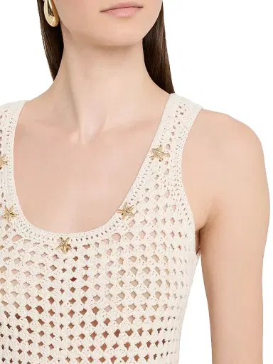 Generation Love Women's Ginger Embellished Crochet Fringe Tank - Open White | Thumbnail 5 Generation Love Women's Ginger Embellished Crochet Fringe Tank - Open White | Thumbnail 5