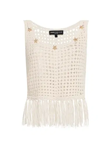 Generation Love Women's Ginger Embellished Crochet Fringe Tank - Open White | Thumbnail 1 Generation Love Women's Ginger Embellished Crochet Fringe Tank - Open White | Thumbnail 1