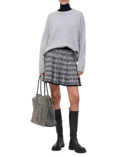 Staud Women's Geri Geometric Knit A-Line Miniskirt - Telluride | Thumbnail 2 Staud Women's Geri Geometric Knit A-Line Miniskirt - Telluride | Thumbnail 2