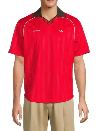 adidas Men's x Wales Bonner Football T-Shirt - Better Scarlet | Thumbnail 3 adidas Men's x Wales Bonner Football T-Shirt - Better Scarlet | Thumbnail 3