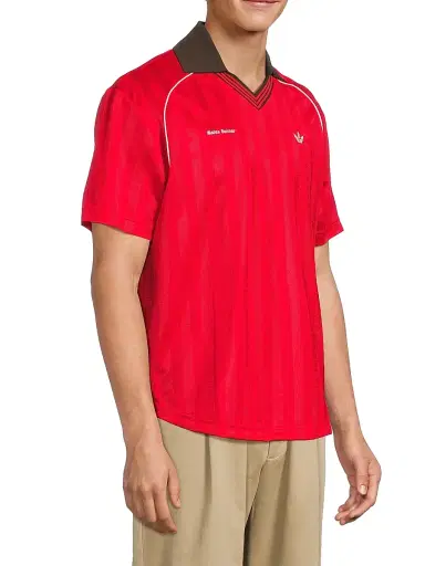 adidas Men's x Wales Bonner Football T-Shirt - Better Scarlet | Thumbnail 4 adidas Men's x Wales Bonner Football T-Shirt - Better Scarlet | Thumbnail 4