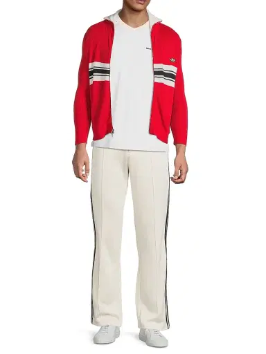 adidas Men's x Wales Bonner Striped Knit Zip Jacket - Better Scarlet | Thumbnail 2 adidas Men's x Wales Bonner Striped Knit Zip Jacket - Better Scarlet | Thumbnail 2