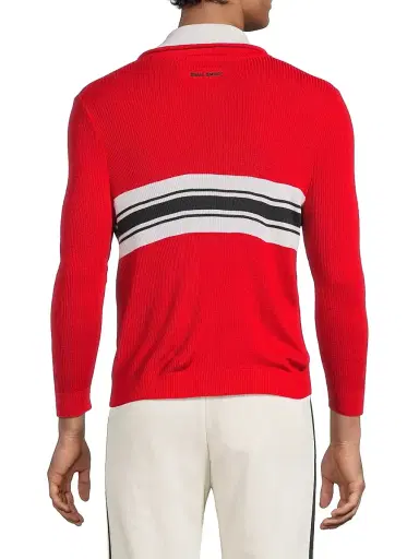 adidas Men's x Wales Bonner Striped Knit Zip Jacket - Better Scarlet | Thumbnail 5 adidas Men's x Wales Bonner Striped Knit Zip Jacket - Better Scarlet | Thumbnail 5