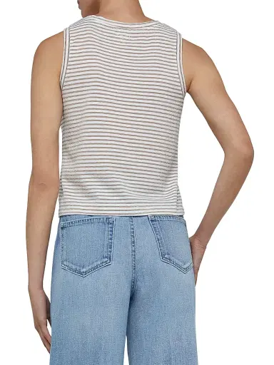 L'AGENCE Women's Mikaela Striped Tank - White Brown | Thumbnail 4 L'AGENCE Women's Mikaela Striped Tank - White Brown | Thumbnail 4