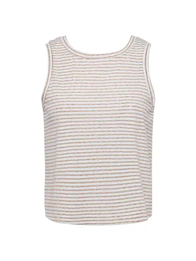 L'AGENCE Women's Mikaela Striped Tank - White Brown | Thumbnail 1 L'AGENCE Women's Mikaela Striped Tank - White Brown | Thumbnail 1