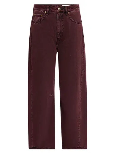 rag & bone Women's Charlie High-Rise Barrel-Leg Jeans - Brown | Thumbnail 1 rag & bone Women's Charlie High-Rise Barrel-Leg Jeans - Brown | Thumbnail 1
